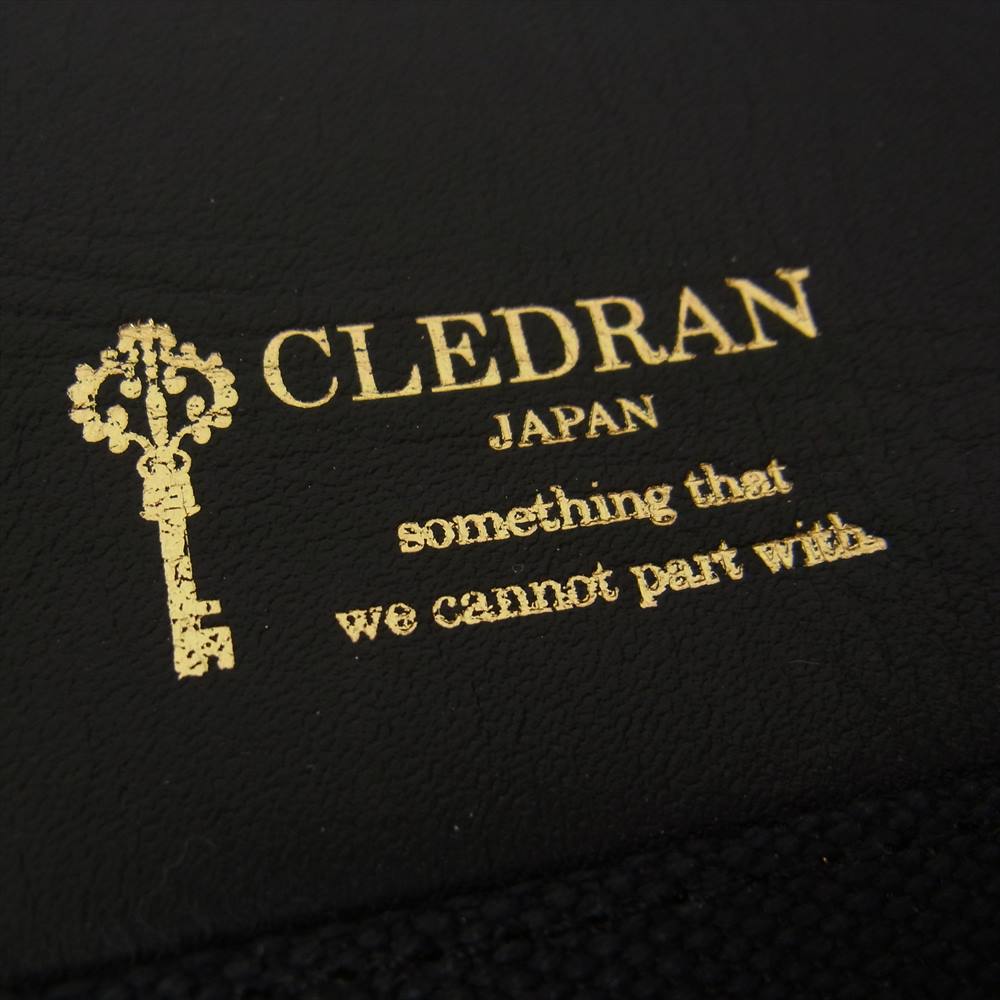 EDIFICE エディフィス CLEDRAN クレドラン 別注 カウレザー×コットンリネンキャンバス 2WAY クラッチ バッグ ブラック系【新古品】【未使用】【中古】
