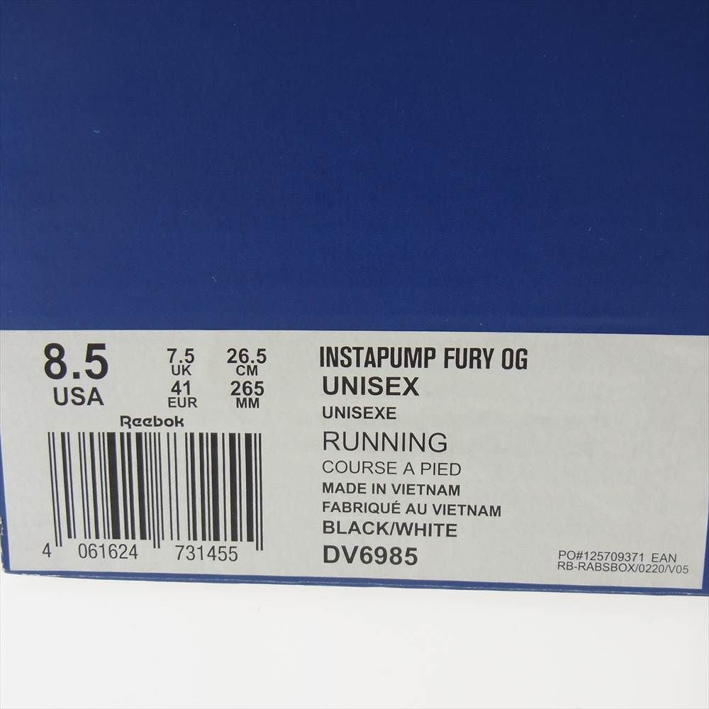Reebok リーボック DV6985 INSTAPUMP FURY OG インスタポンプフューリー ブラック系 26.5cm【新古品】【未使用】【中古】