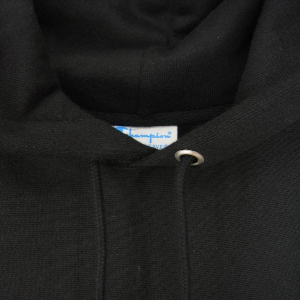ヴァージルアブロー ICA FOS GHOST HOODIE チャンピオン プリント プルオーバー フーディー パーカー ブラック系 XL【中古】