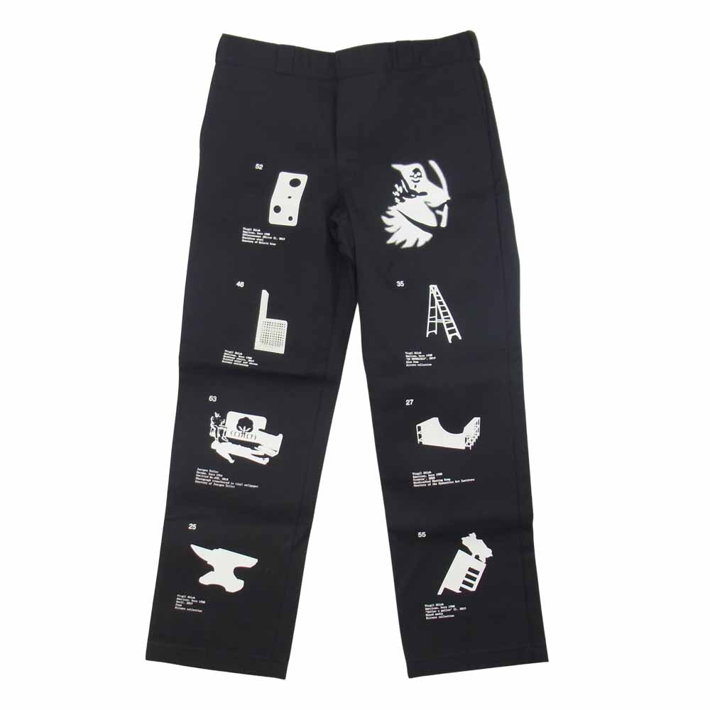 ヴァージルアブロー ICA FOR Work Pant Dickies ディッキーズ プリント ワーク パンツ ブラック系 36【新古品】【未使用】【中古】
