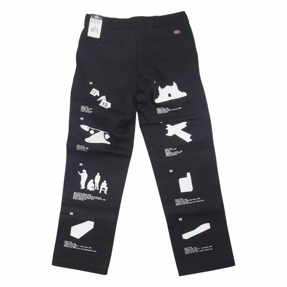 ヴァージルアブロー ICA FOR Work Pant Dickies ディッキーズ プリント ワーク パンツ ブラック系 36【新古品】【未使用】【中古】