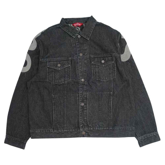 Supreme シュプリーム 22SS Inset Logo Denim Trucker Jacket インセット ロゴ デニム トラッカー ジャケット ブラック系 XL【新古品】【未使用】【中古】