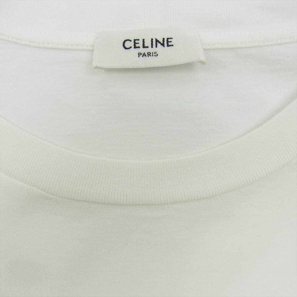 CELINE セリーヌ 22SS 2X10B671Q グラデーション ロゴプリント ルーズ クルーネック Tシャツ ホワイト系 L【美品】【中古】