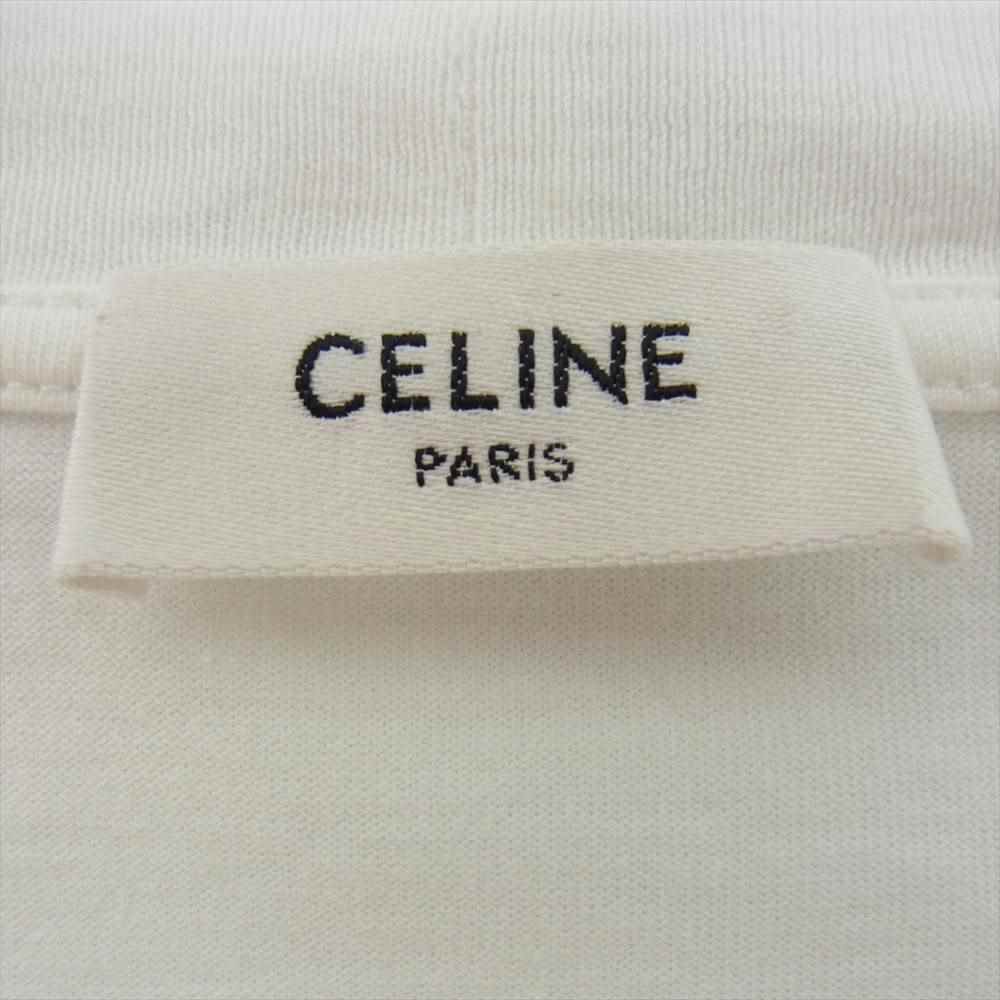 CELINE セリーヌ 22SS 2X10B671Q グラデーション ロゴプリント ルーズ クルーネック Tシャツ ホワイト系 L【美品】【中古】