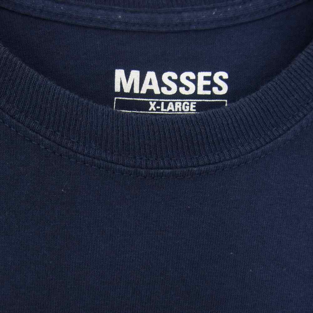 MASSES マシス T-SHIRT L/S ロゴ プリント 長袖 Tシャツ ネイビー系 XL【中古】