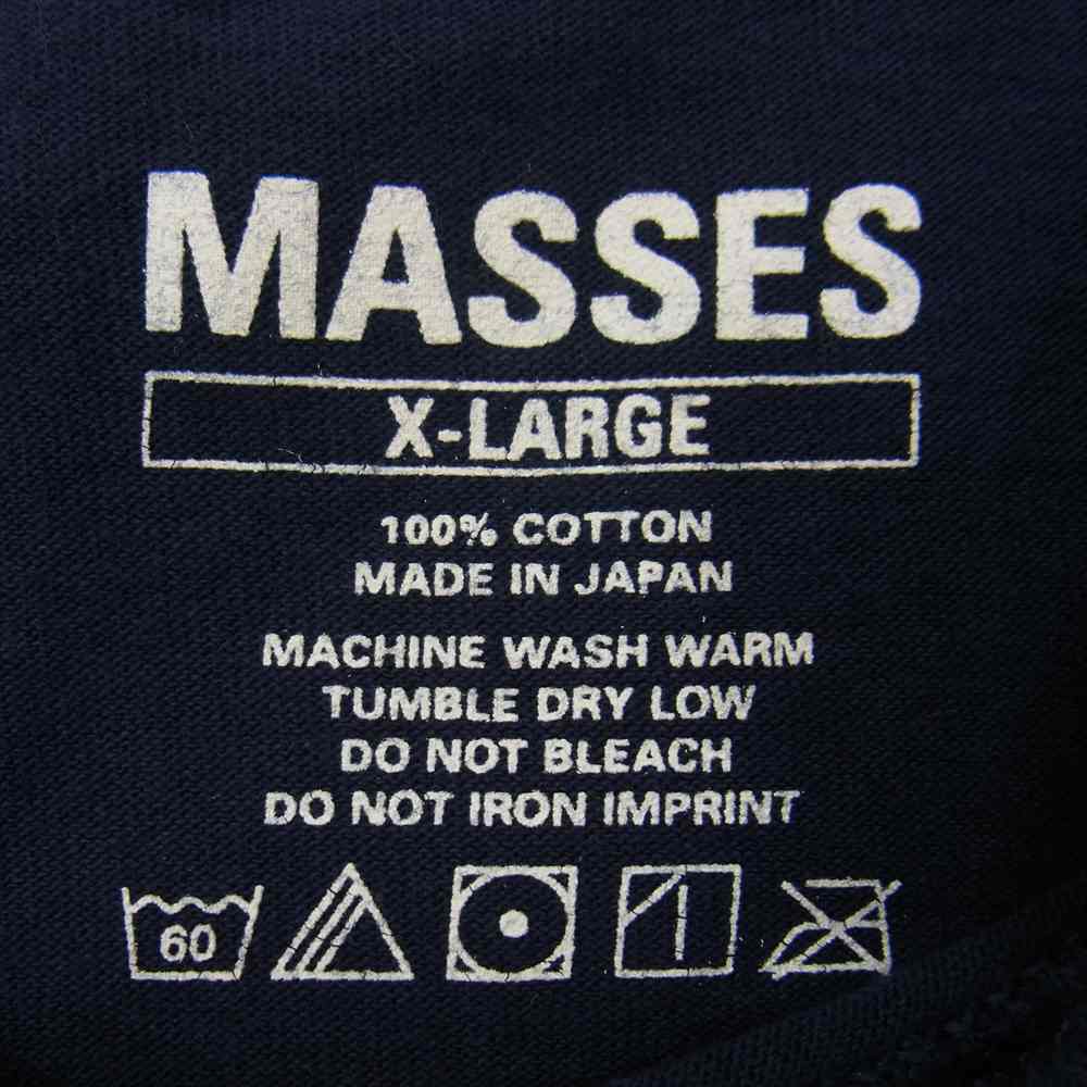 MASSES マシス T-SHIRT L/S ロゴ プリント 長袖 Tシャツ ネイビー系 XL【中古】