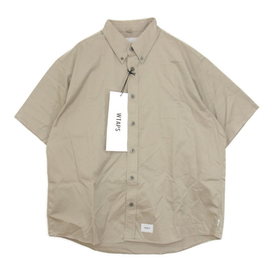 WTAPS ダブルタップス 21SS 211TQDT-SHM02 BD SS COTTON TWILL CANCLINI ボタンダウン 半袖 シャツ グレー系 03【中古】