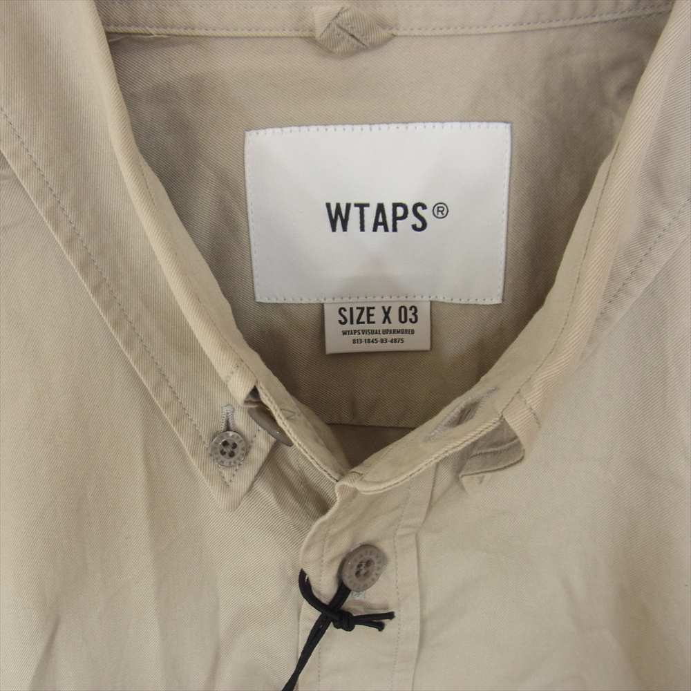 WTAPS ダブルタップス 21SS 211TQDT-SHM02 BD SS COTTON TWILL CANCLINI ボタンダウン 半袖 シャツ グレー系 03【中古】