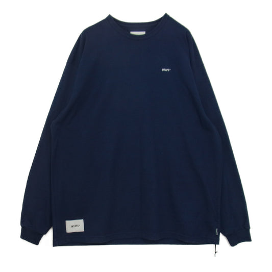 WTAPS ダブルタップス 21AW 212ATDT-CSM11 STENCIL LS COPO ステンシル ロゴ 長袖 Tシャツ ネイビー系 XL【中古】