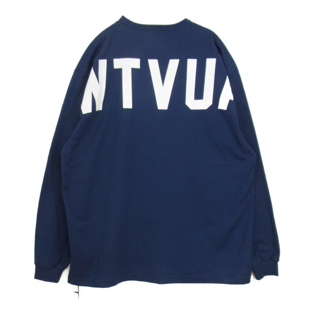 WTAPS ダブルタップス 21AW 212ATDT-CSM11 STENCIL LS COPO ステンシル ロゴ 長袖 Tシャツ ネイビー系 XL【中古】