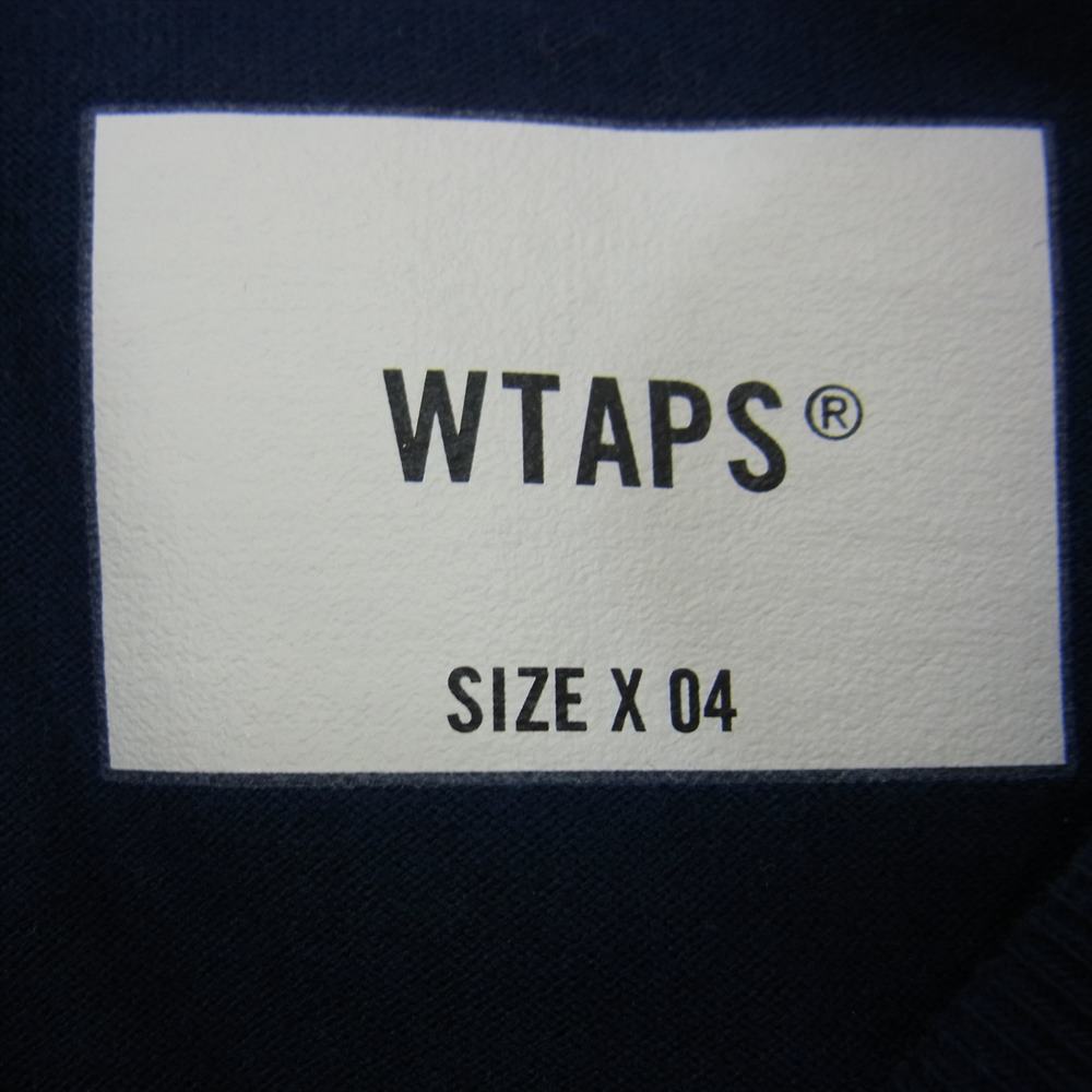 WTAPS ダブルタップス 21AW 212ATDT-CSM11 STENCIL LS COPO ステンシル ロゴ 長袖 Tシャツ ネイビー系 XL【中古】