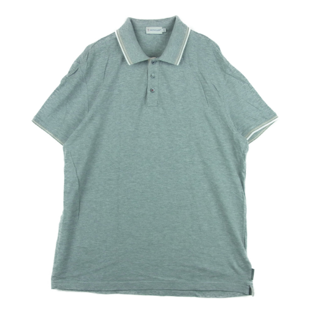 MONCLER モンクレール 国内正規品 POLO MANICA ポロシャツ コットン 中国製 グレー系 XXL【中古】