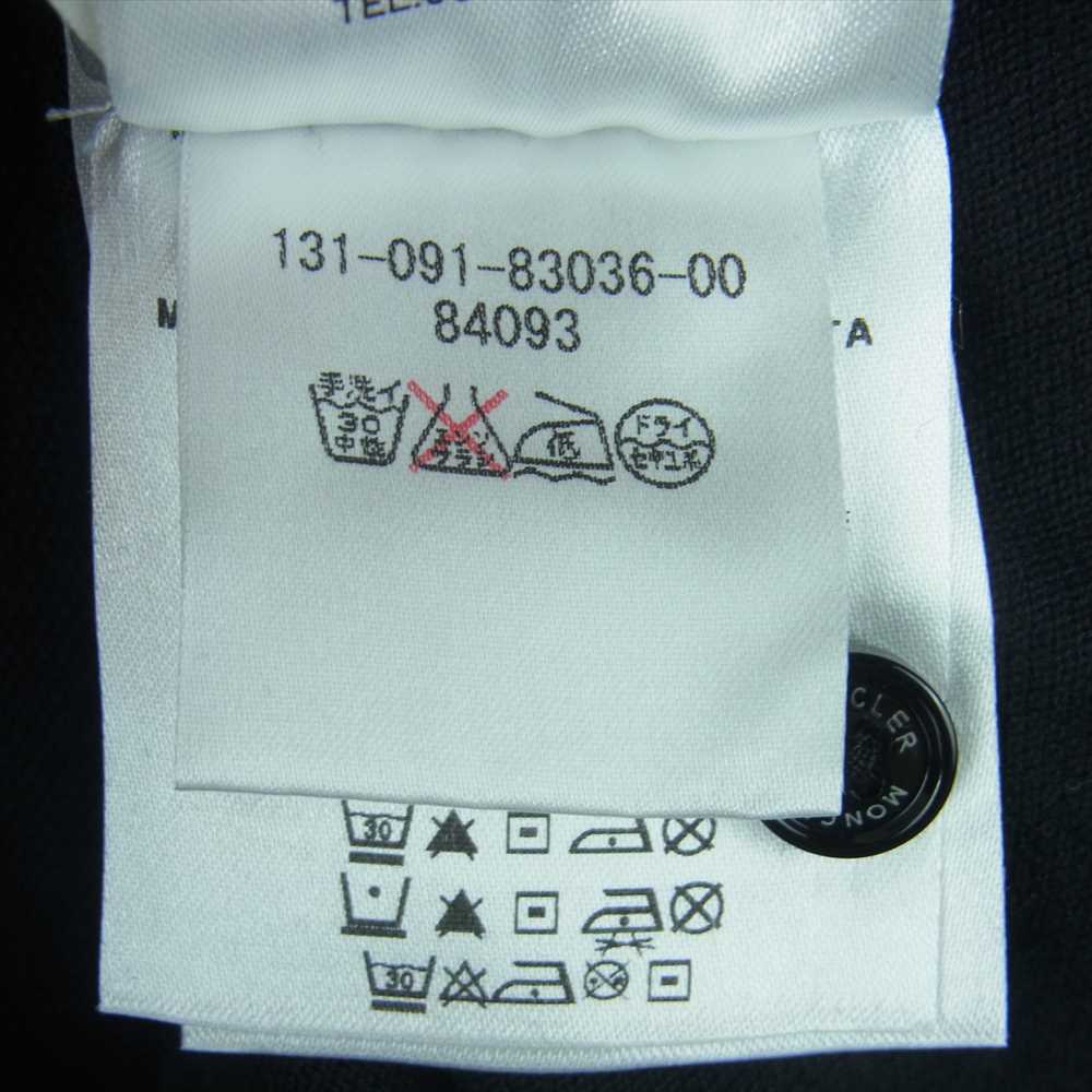 MONCLER モンクレール 国内正規品 ポロシャツ 袖トリコロール ライン 鹿の子 コットン 中国製 ブラック系 XXL【中古】