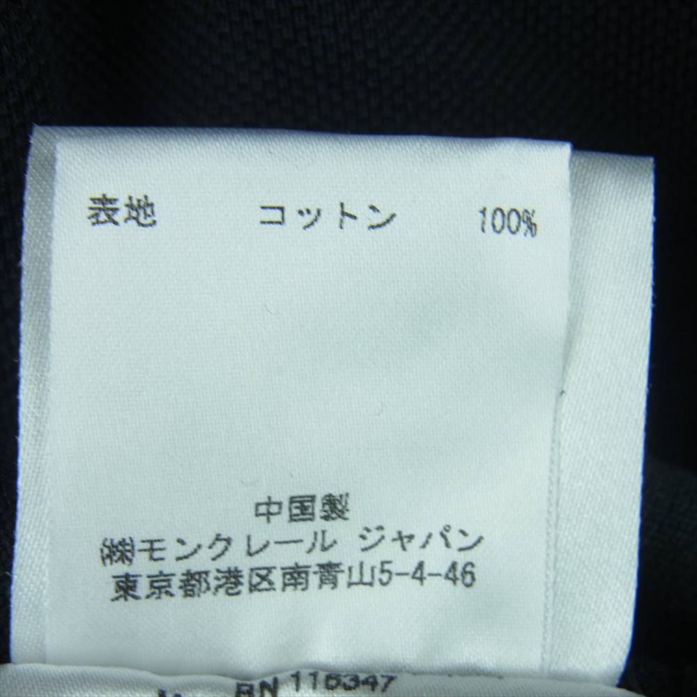 MONCLER モンクレール 国内正規品 ポロシャツ 袖トリコロール ライン 鹿の子 コットン 中国製 ブラック系 XXL【中古】
