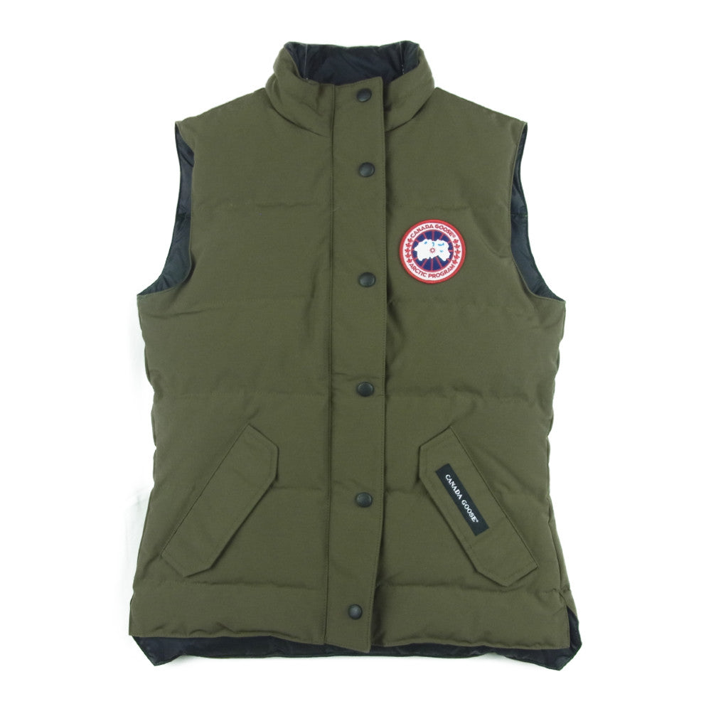 CANADA GOOSE カナダグース 2832L FREESTYLE VEST フリースタイル ダウン ベスト カナダ製 カーキ系 XS【中古】