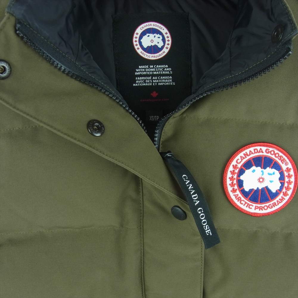 CANADA GOOSE カナダグース 2832L FREESTYLE VEST フリースタイル ダウン ベスト カナダ製 カーキ系 XS【中古】