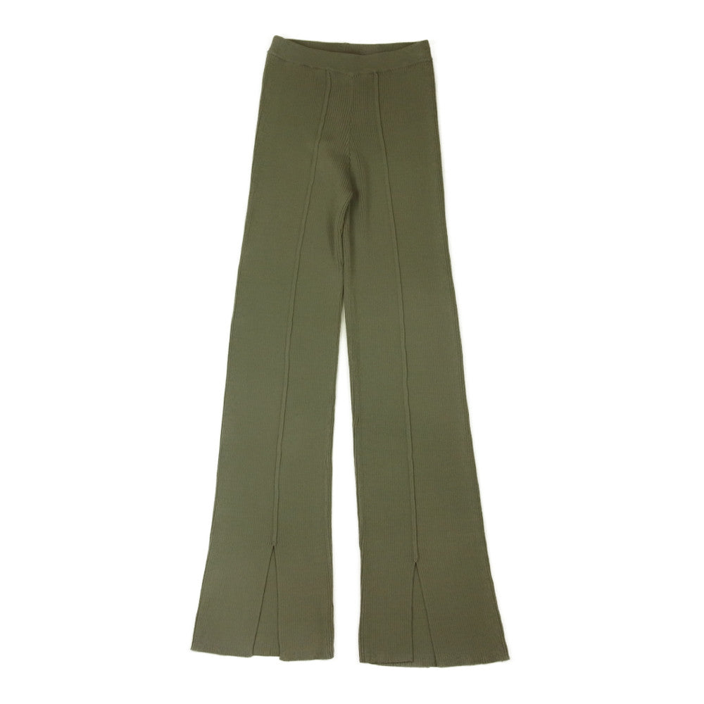 スドーク スリット ニットブーツ   カーキ系【中古】