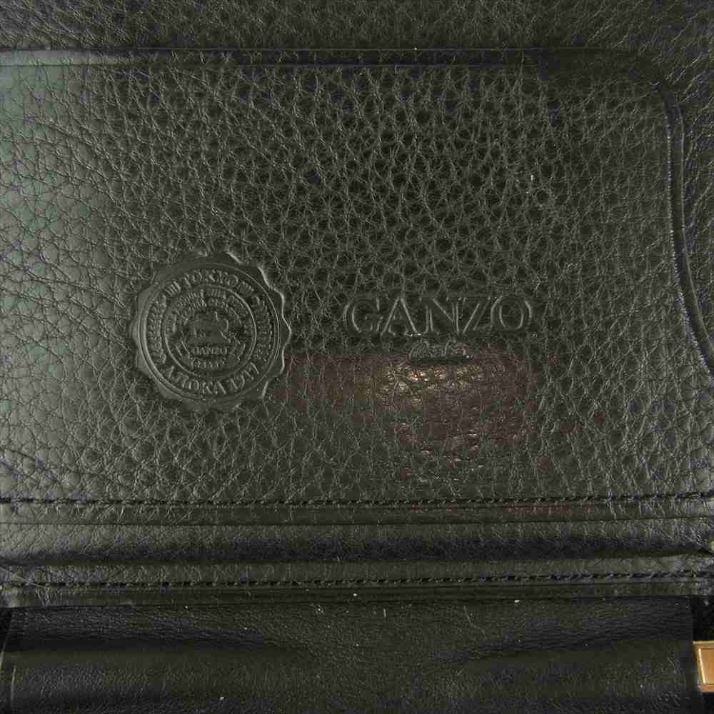 GANZO ガンゾ 大阪店限定 シェルコードバン コンパクト ジップ ウォレット ブラック系【中古】