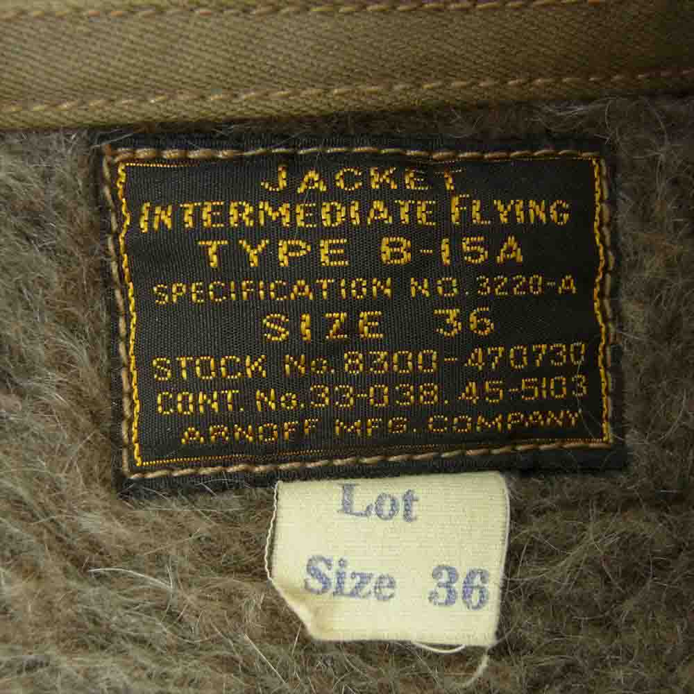 Buzz Rickson's バズリクソンズ BR11086 TYPE B-15A 1944MODEL 75th Air Depot Wing ARNOFF MFG.COMPANY 実名復刻 フライトジャケット カーキ系 36【中古】
