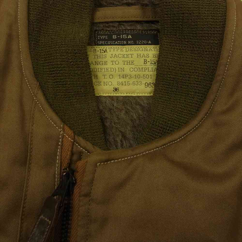 Buzz Rickson's バズリクソンズ M13769 M品番 B-15A MOD モディファイド フライトジャケット 第388爆撃大隊 復刻 フライト ジャケット カーキ系 36【中古】