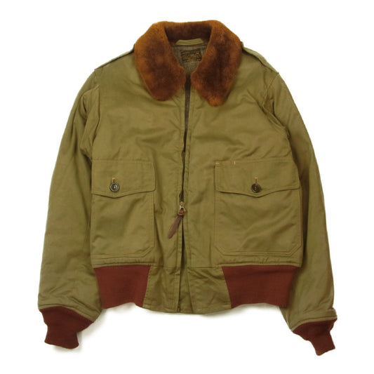 Buzz Rickson's バズリクソンズ BR11134 赤リブ B-10 SUPERIOR TOGS CO.,INC. 実名復刻 RED RIB VERSION フライト ジャケット カーキ系 36【中古】