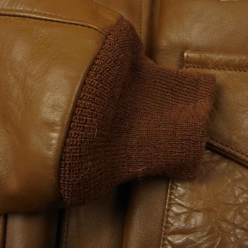The REAL McCOY'S ザリアルマッコイズ TYPE A-2 CABLE RAIN COAT CO. 実名復刻 ワッペン カスタム フライト ミリタリー ジャケット ブラウン系 36【中古】