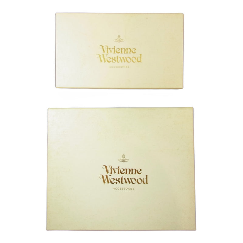 Vivienne Westwood ヴィヴィアンウエストウッド ウォレットチェーン付 二つ折り財布 コンパクトウォレット ブラック系 イエロー系【中古】