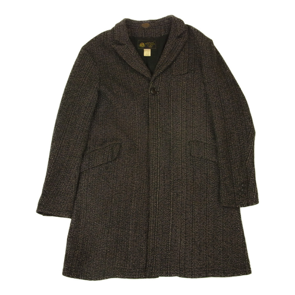 オールド ジョー ゴマ塩 ビーチクロス チェスター コート ブラック系【中古】
