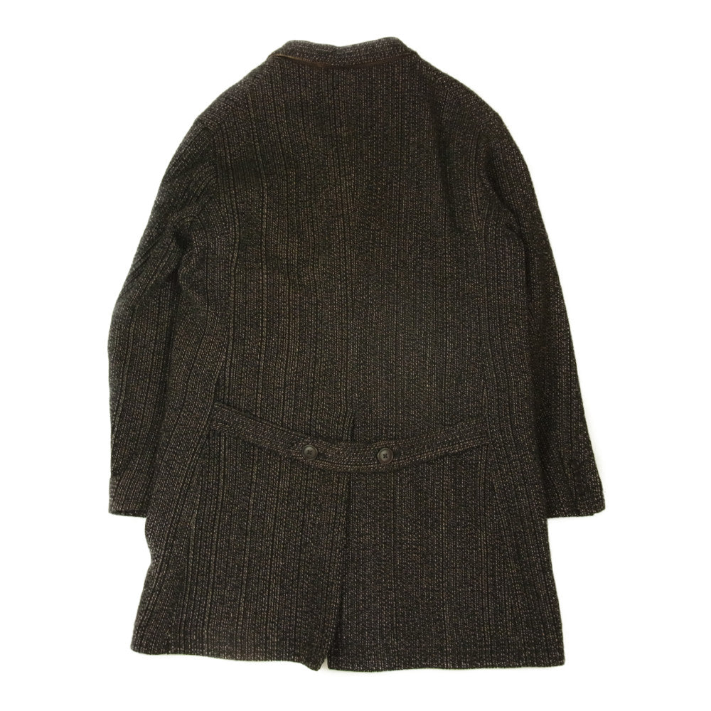 オールド ジョー ゴマ塩 ビーチクロス チェスター コート ブラック系【中古】