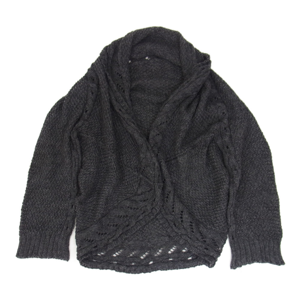 ISSEY MIYAKE イッセイミヤケ HA73KJ302 Haat ハート アルパカ リネン ニット ボレロ カーディガン グレー系 2【中古】