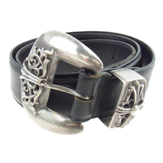 CHROME HEARTS クロムハーツ（原本無） クラシック 33PC 3ピース レザー ベルト ブラック系【中古】