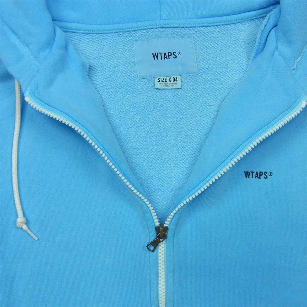 WTAPS ダブルタップス 21SS 211ATDT-CSM09 flat zip up hooded フラット ジップ アップ フーデッド 製品染め 起毛加工 スウェット パーカー ライトブルー系 04【中古】