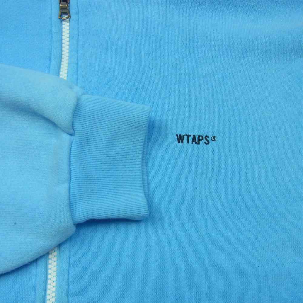 WTAPS ダブルタップス 21SS 211ATDT-CSM09 flat zip up hooded フラット ジップ アップ フーデッド 製品染め 起毛加工 スウェット パーカー ライトブルー系 04【中古】