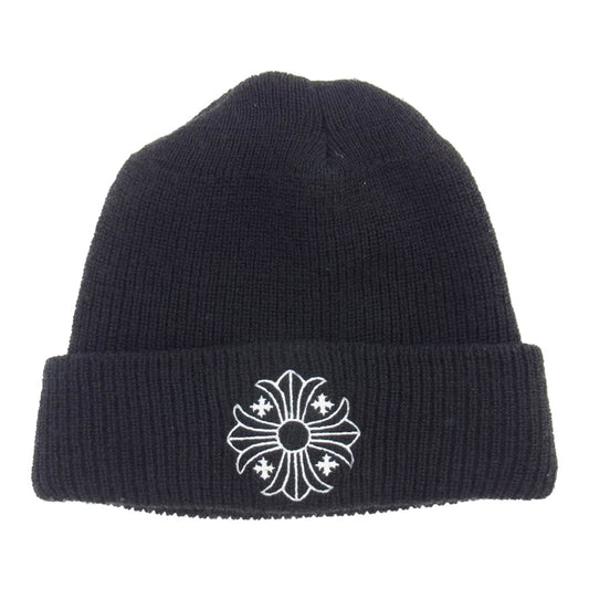 CHROME HEARTS クロムハーツ（原本無） 国内正規品 CHプラス 刺繍 ビーニー ニットキャップ ブラック系【中古】