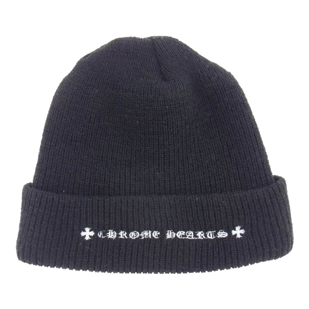 CHROME HEARTS クロムハーツ（原本無） 国内正規品 CHプラス 刺繍 ビーニー ニットキャップ ブラック系【中古】