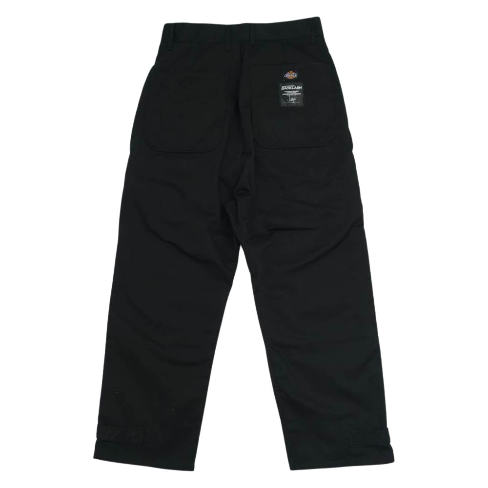 ISAMUKATAYAMA BACKLASH イサムカタヤマバックラッシュ × Dickies ディッキーズ D2001-01 ダブルニー 裾ボタン パンツ  ブラック系 S【新古品】【未使用】【中古】