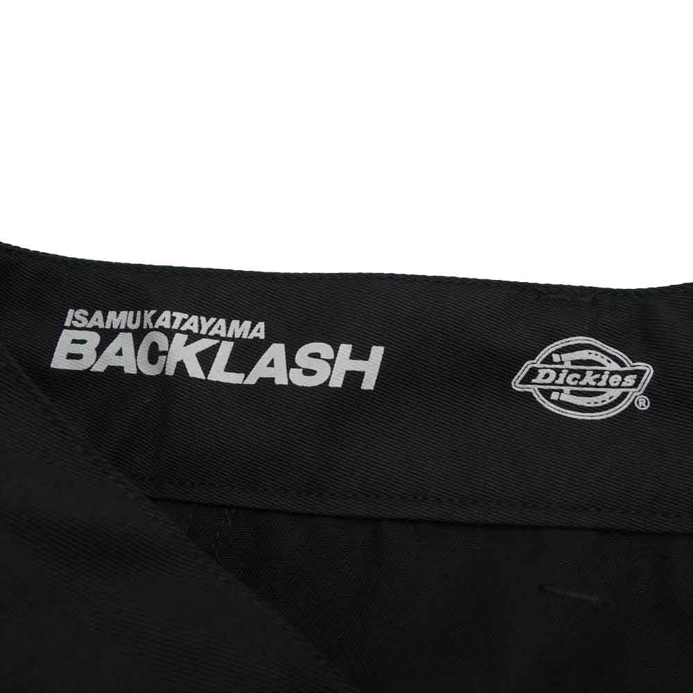 ISAMUKATAYAMA BACKLASH イサムカタヤマバックラッシュ × Dickies ディッキーズ D2001-01 ダブルニー 裾ボタン パンツ  ブラック系 S【新古品】【未使用】【中古】