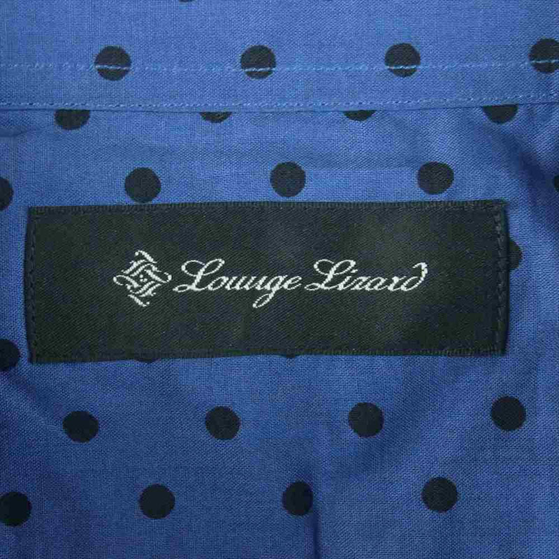 LOUNGE LIZARD ラウンジリザード ドット 水玉 半袖 シャツ コットン 日本製 ブルー系 1【中古】