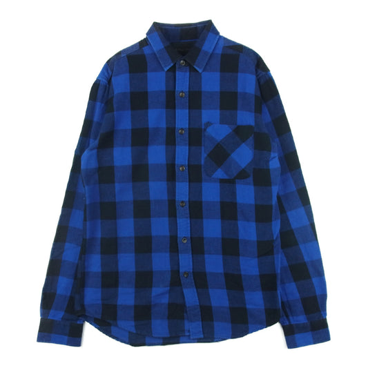 LOUNGE LIZARD ラウンジリザード ネル チェック 長袖 シャツ コットン 日本製 ブルー系 2【中古】
