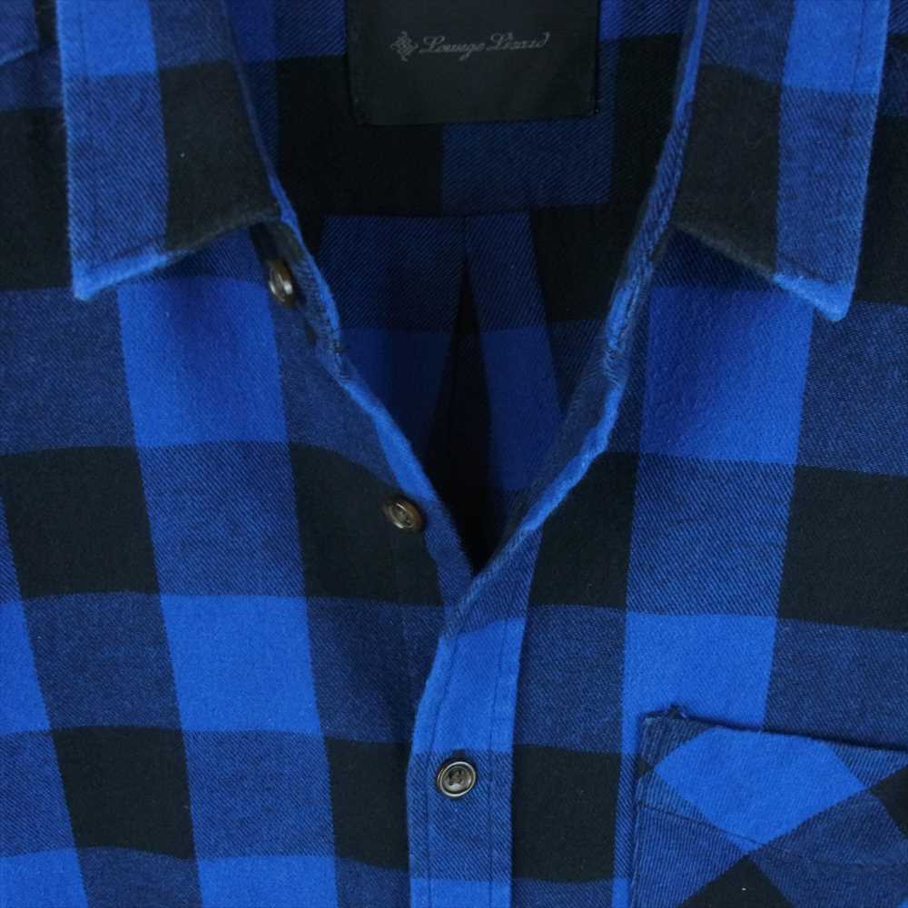 LOUNGE LIZARD ラウンジリザード ネル チェック 長袖 シャツ コットン 日本製 ブルー系 2【中古】