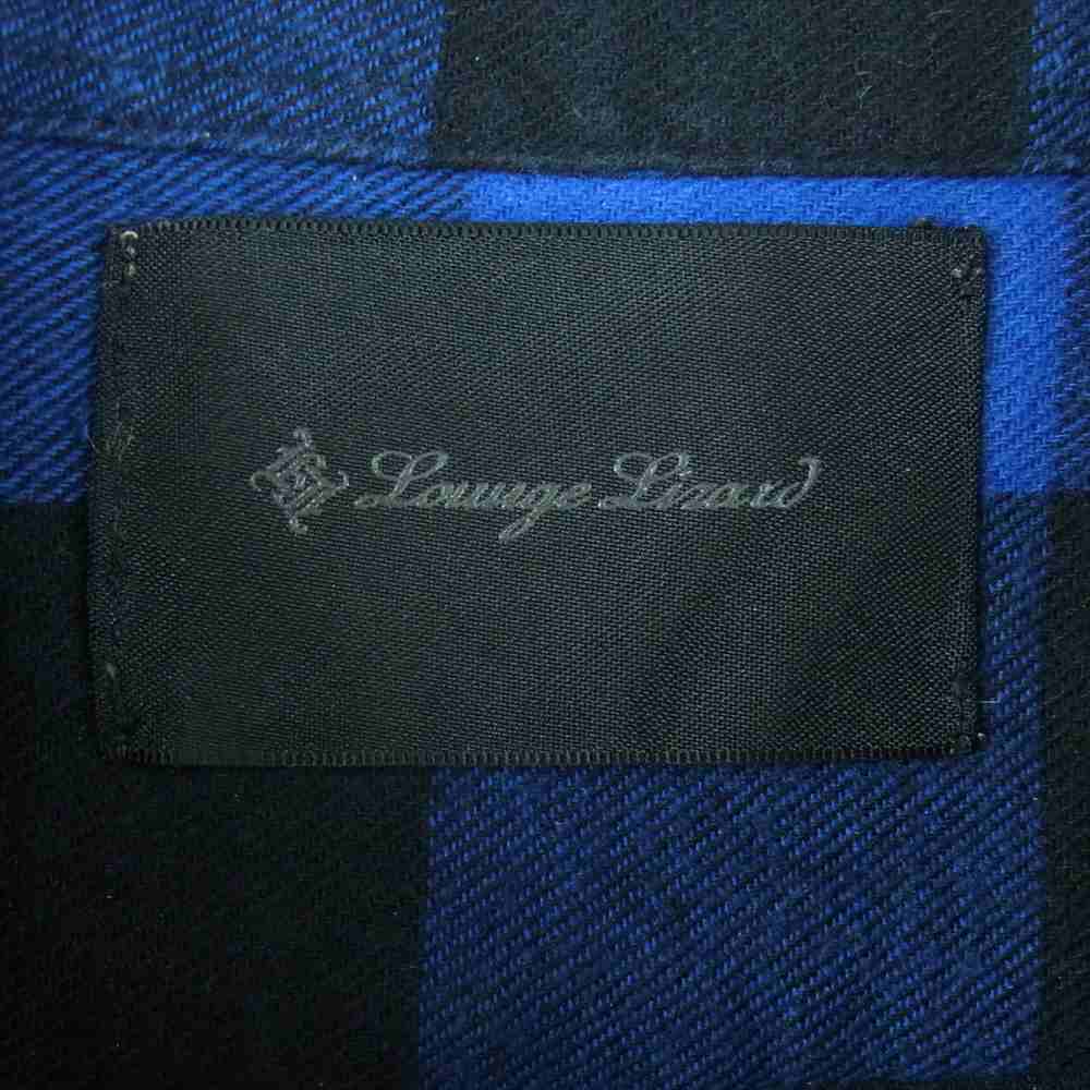 LOUNGE LIZARD ラウンジリザード ネル チェック 長袖 シャツ コットン 日本製 ブルー系 2【中古】
