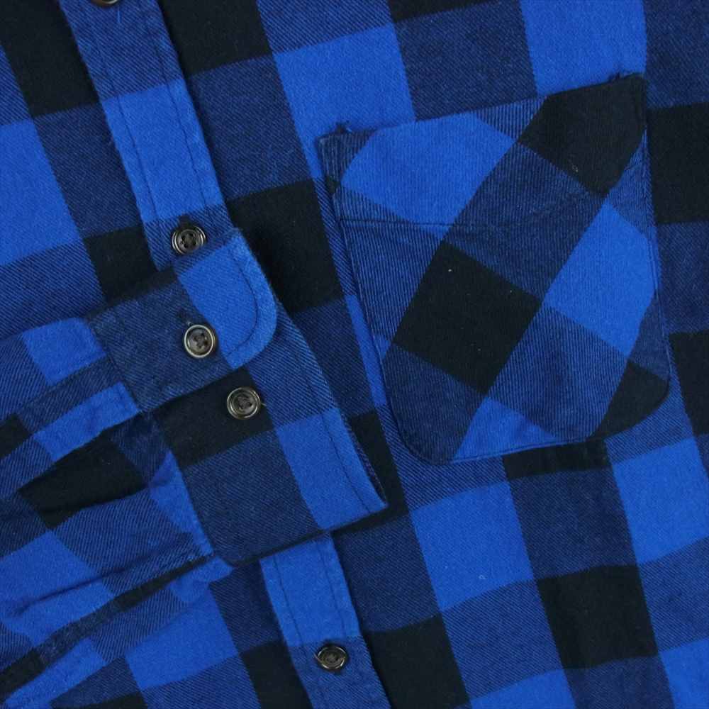 LOUNGE LIZARD ラウンジリザード ネル チェック 長袖 シャツ コットン 日本製 ブルー系 2【中古】