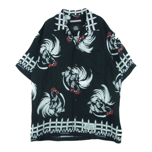 NEIGHBORHOOD ネイバーフッド 20SS 201TSNH-SHM07 ALOHA . ROOSTER / R-SHIRT . SS 半袖 アロハ シャツ ブラック系 S【中古】