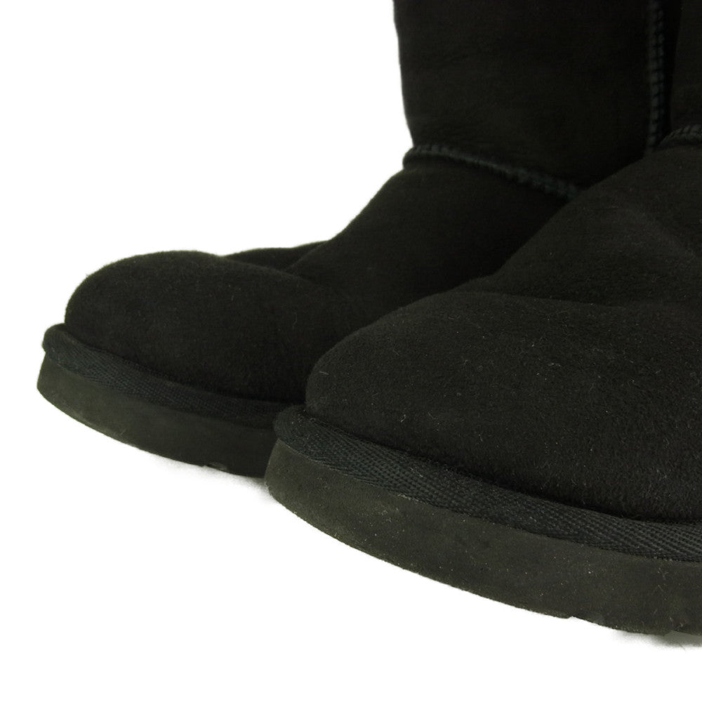 UGG アグ 5803W W BAILEY BUTTON ベイリー ボタン ムートン ブーツ ブラック系 24㎝【中古】