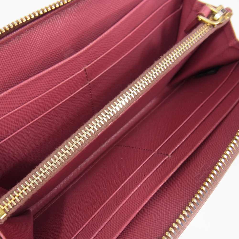 PRADA プラダ サフィアーノ レザー ラウンド ファスナー 長財布 ウォレット ピンク系【中古】