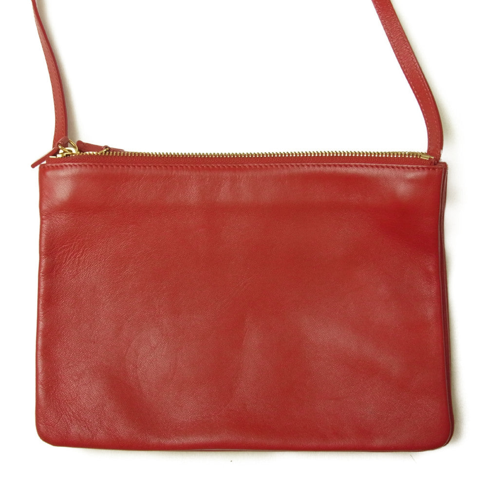 CELINE セリーヌ トリオ ラージ レザー レッド系【中古】