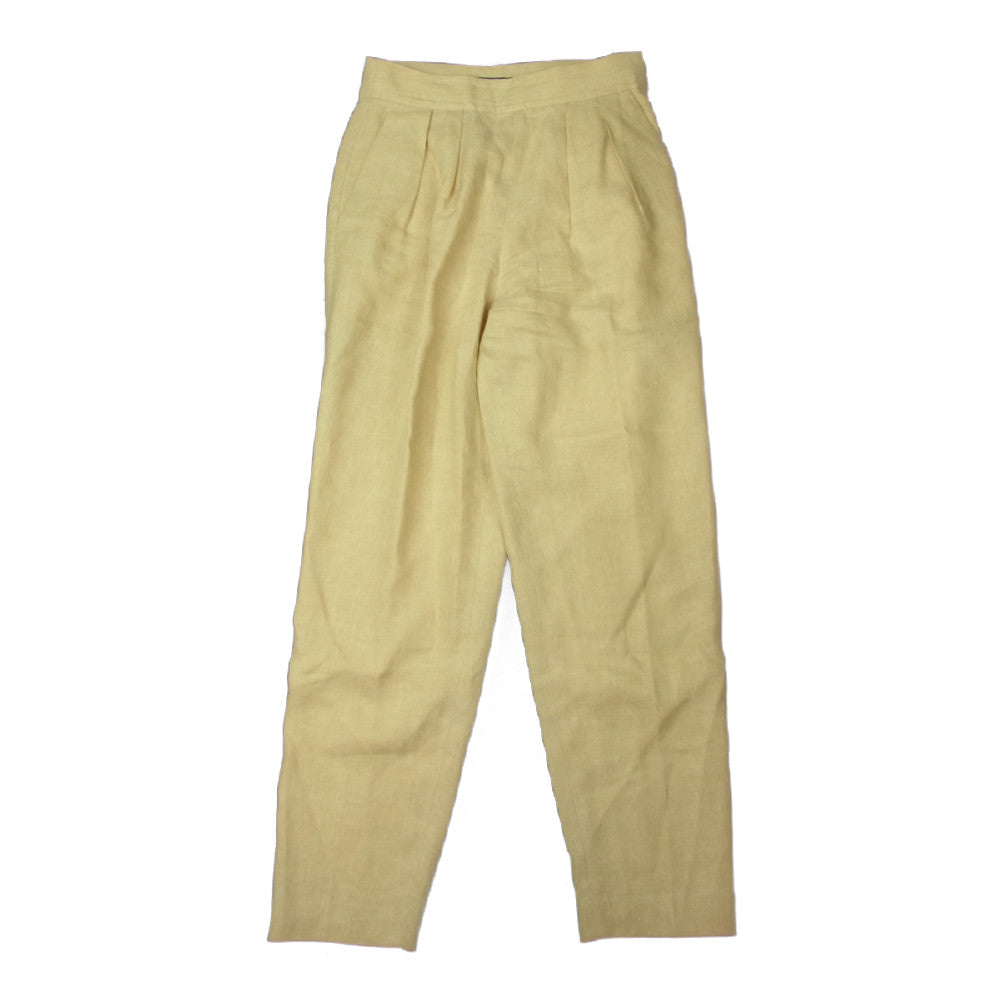 theory セオリー 01-9106034-170-700 Pure Linen Sz Pleat Pant リネン 麻100％ プリタック テーパード パンツ ベージュ系【中古】