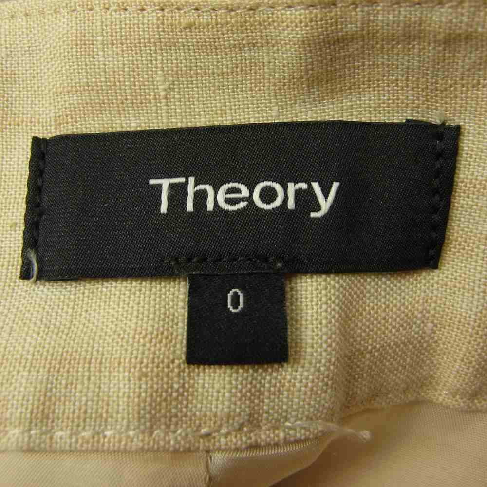 theory セオリー 01-9106034-170-700 Pure Linen Sz Pleat Pant リネン 麻100％ プリタック テーパード パンツ ベージュ系【中古】