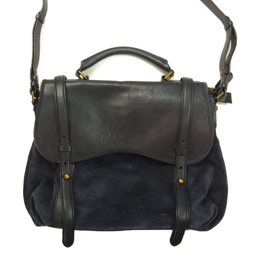 Kate Spade ケイトスペード westward by emily & meritt スエード レザー ショルダーバッグ ネイビー系【中古】