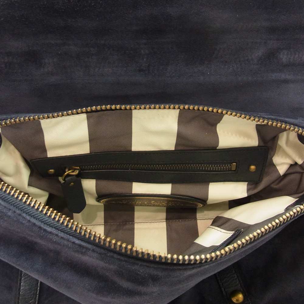 Kate Spade ケイトスペード westward by emily & meritt スエード レザー ショルダーバッグ ネイビー系【中古】
